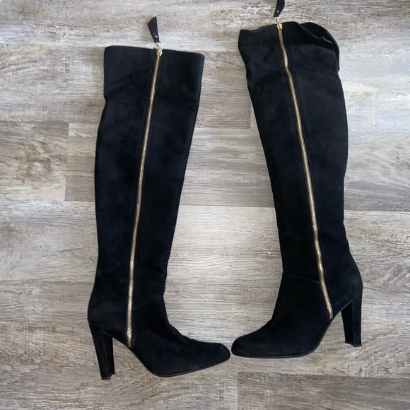 Stuart Weitzman Women’s Tall Black Suede Boots size 8.5 - Picture 3 of 11